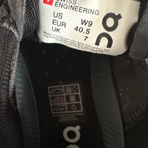 On cloudflow women’s Running Charcoal and Blush Sneakers - Picture 7 of 8